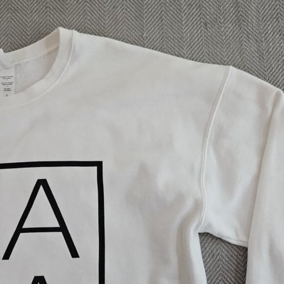 Tultex 340 Sweatshirt Men's Size Large White D A  D A Graphic Y2K Relaxed Fit - Picture 7 of 13